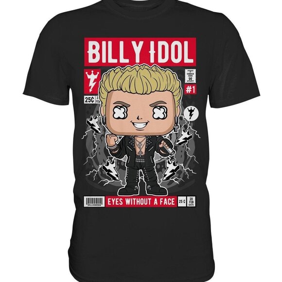 Billy Idol Comic Rock Musician 80s Retro Fan Gift Graphic T-shirt 159 - Picture 1 of 5
